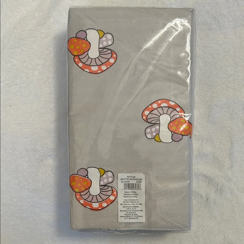 Mushroom Party Napkins - Gray and Orange